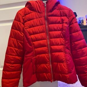 red hollister puff jacket